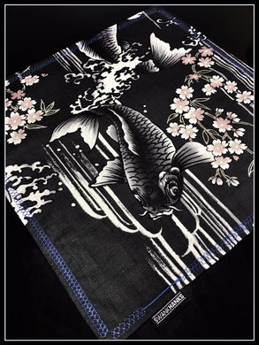 Black Koi (blue/gold silk one off)