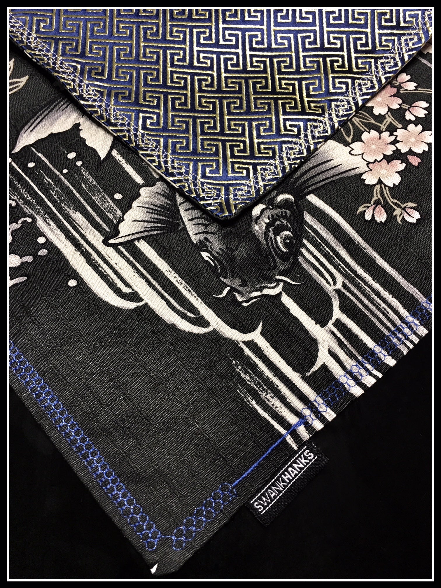 Black Koi (blue/gold silk one off)
