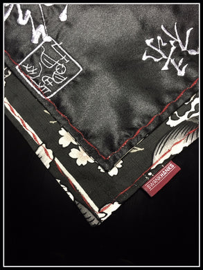 Black Koi (Black silk/characters) One Off