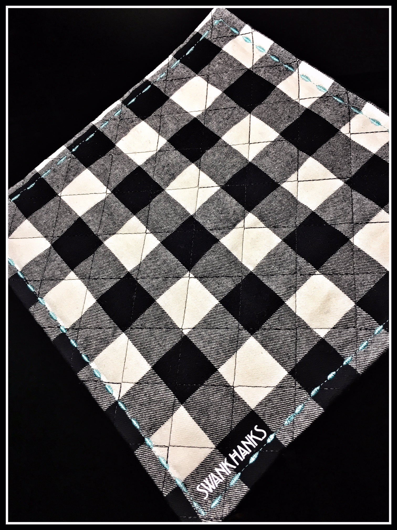 Quilted Buffalo Plaid one-off (teal stitch)