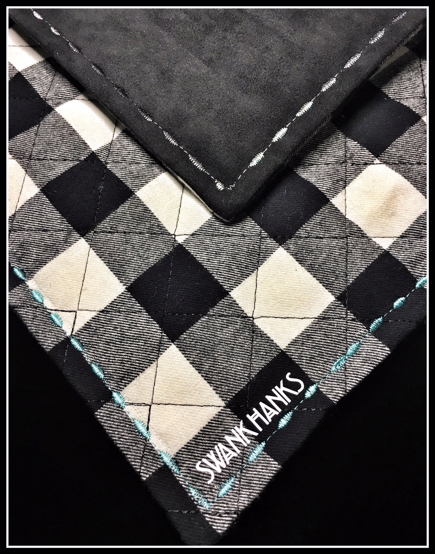 Quilted Buffalo Plaid one-off (teal stitch)