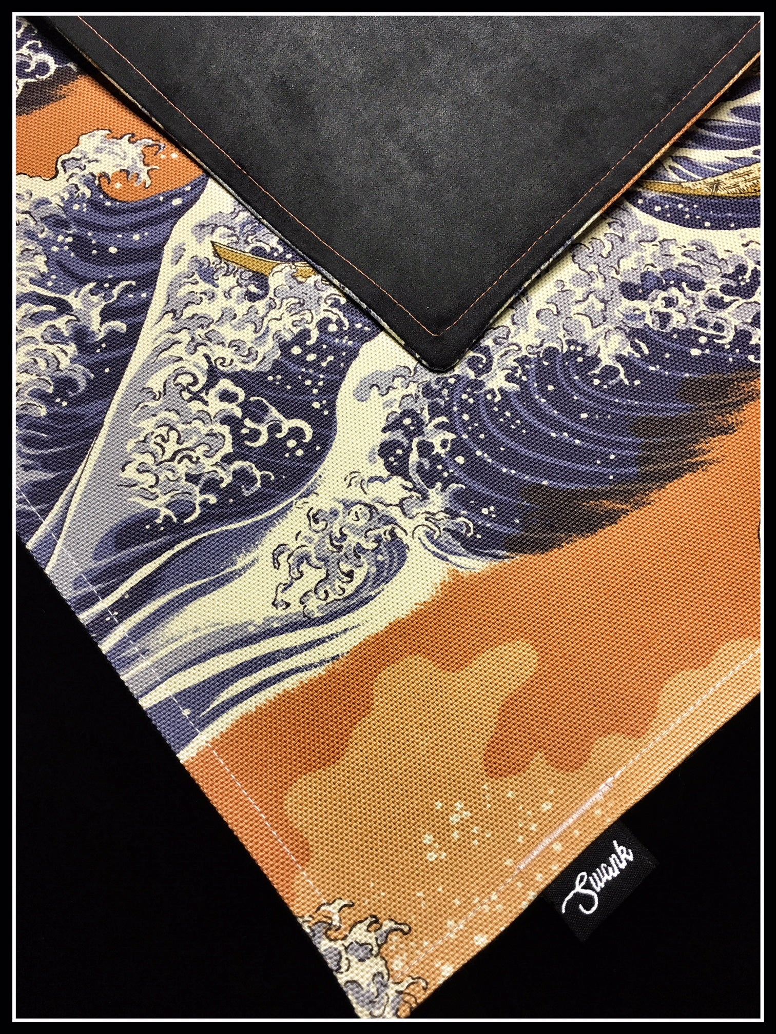 Hokusai Kanaga Wave Orange Linen Canvas (Preorder)