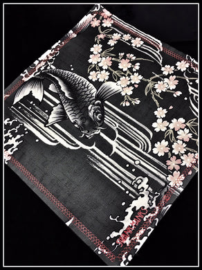 Classic Black Koi (red/gold stitch)
