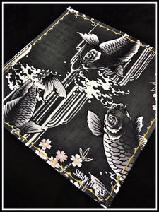 Black Koi one-off (gold stitch)