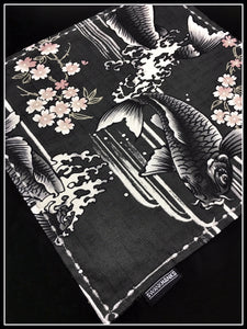 Black Koi (black embroidered silk one off)