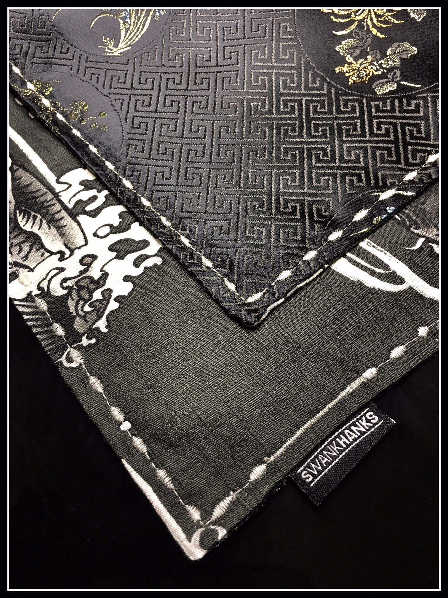 Black Koi (black embroidered silk one off)