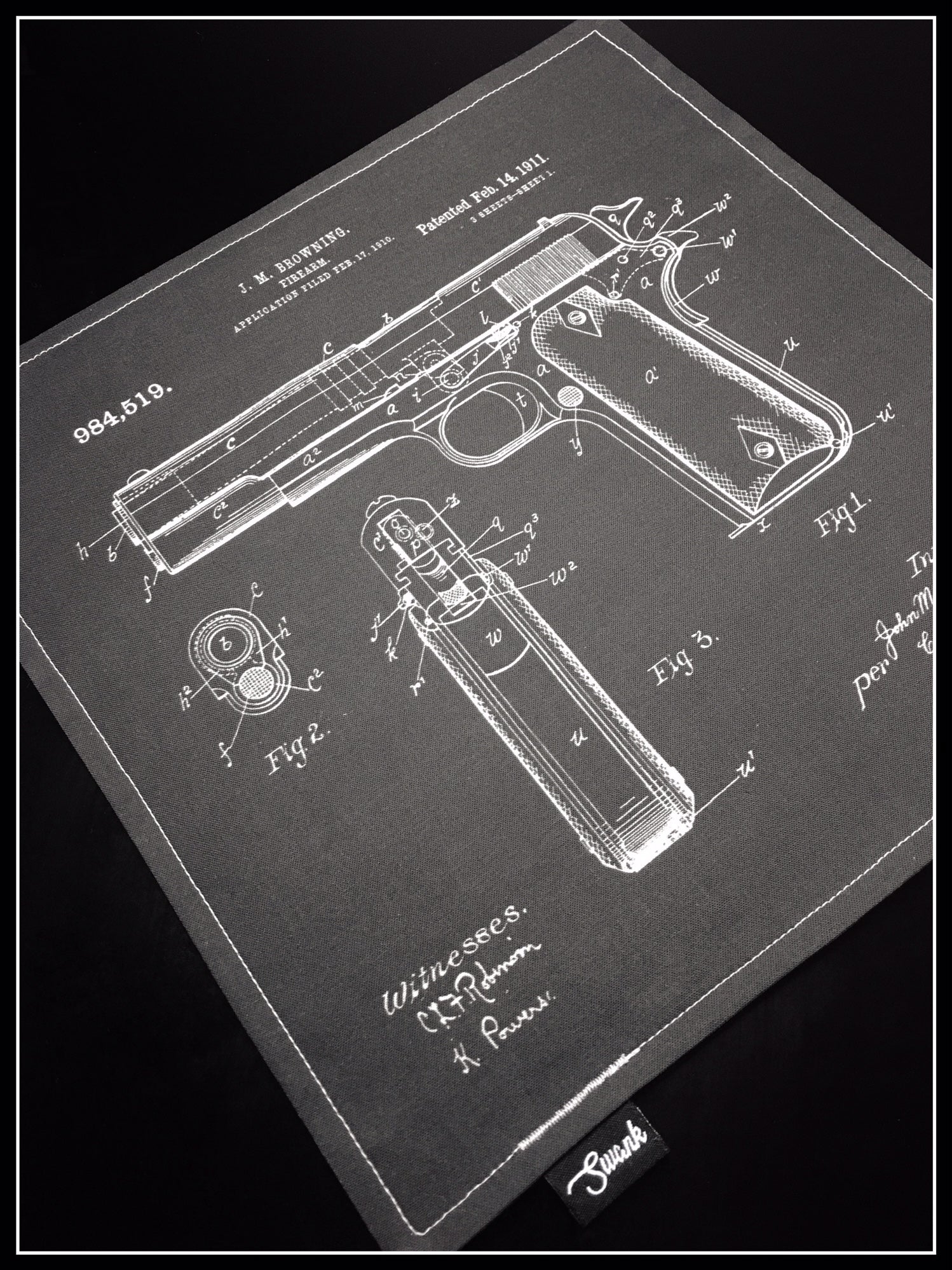 Browning 1911 Patent Print (Black)