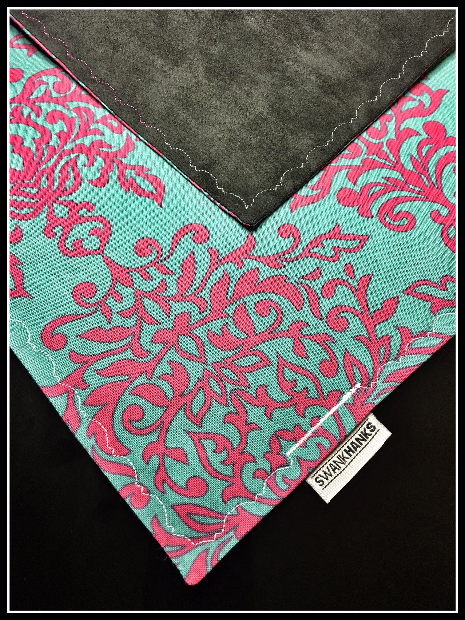 Teal Damask
