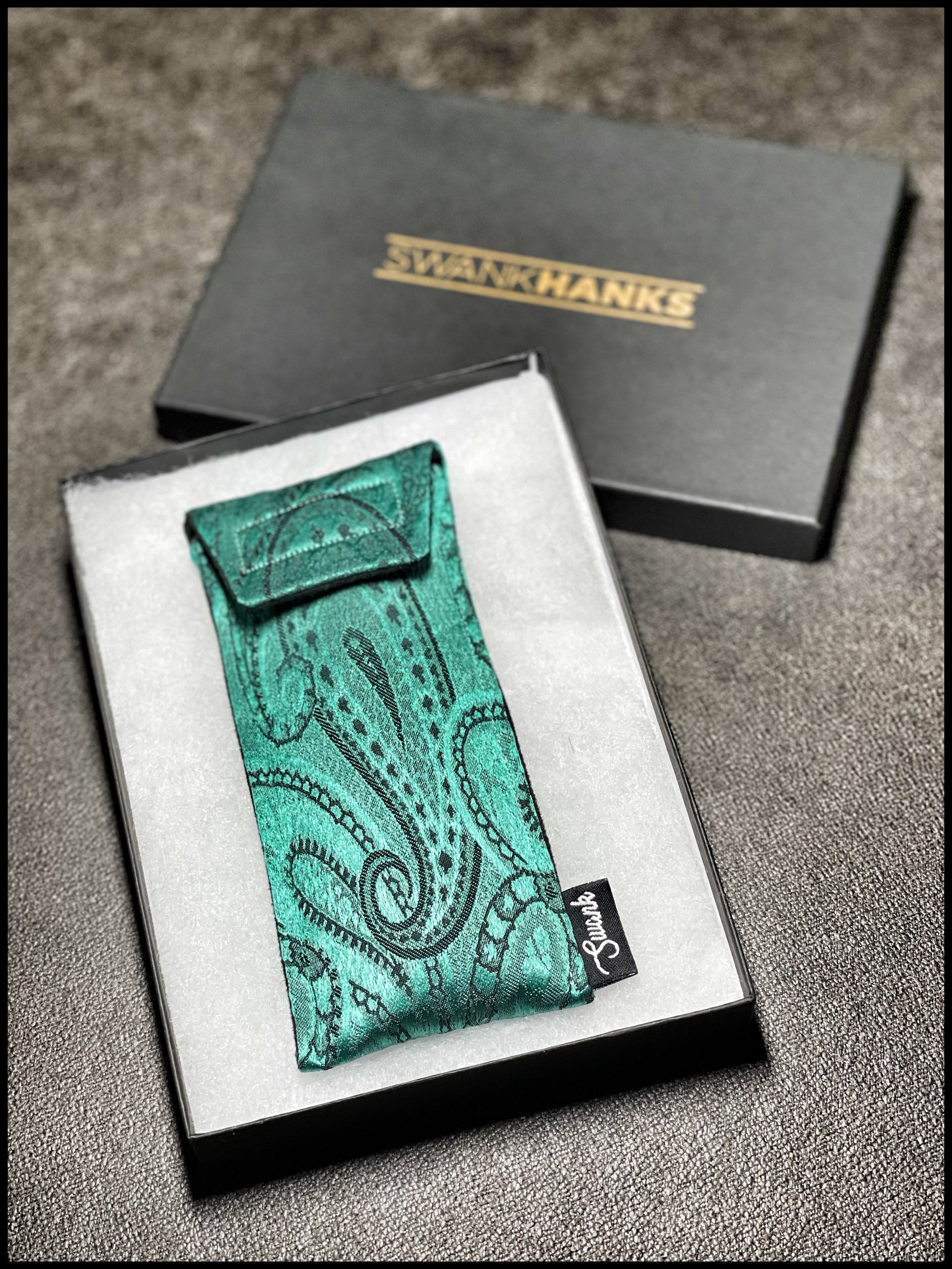 Emerald Paisley Silk Pouch