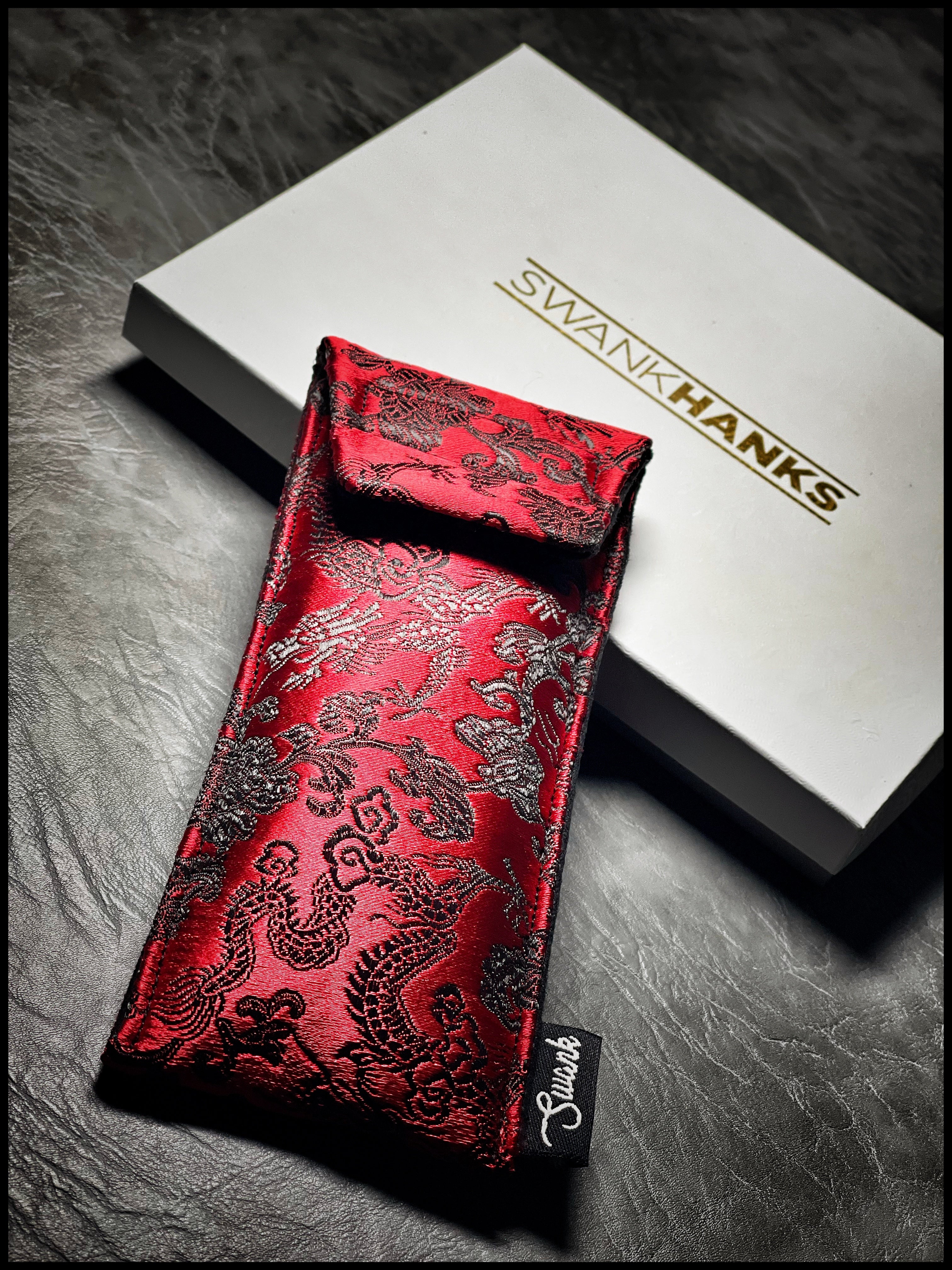 Red/Black Dragon Silk Pouch