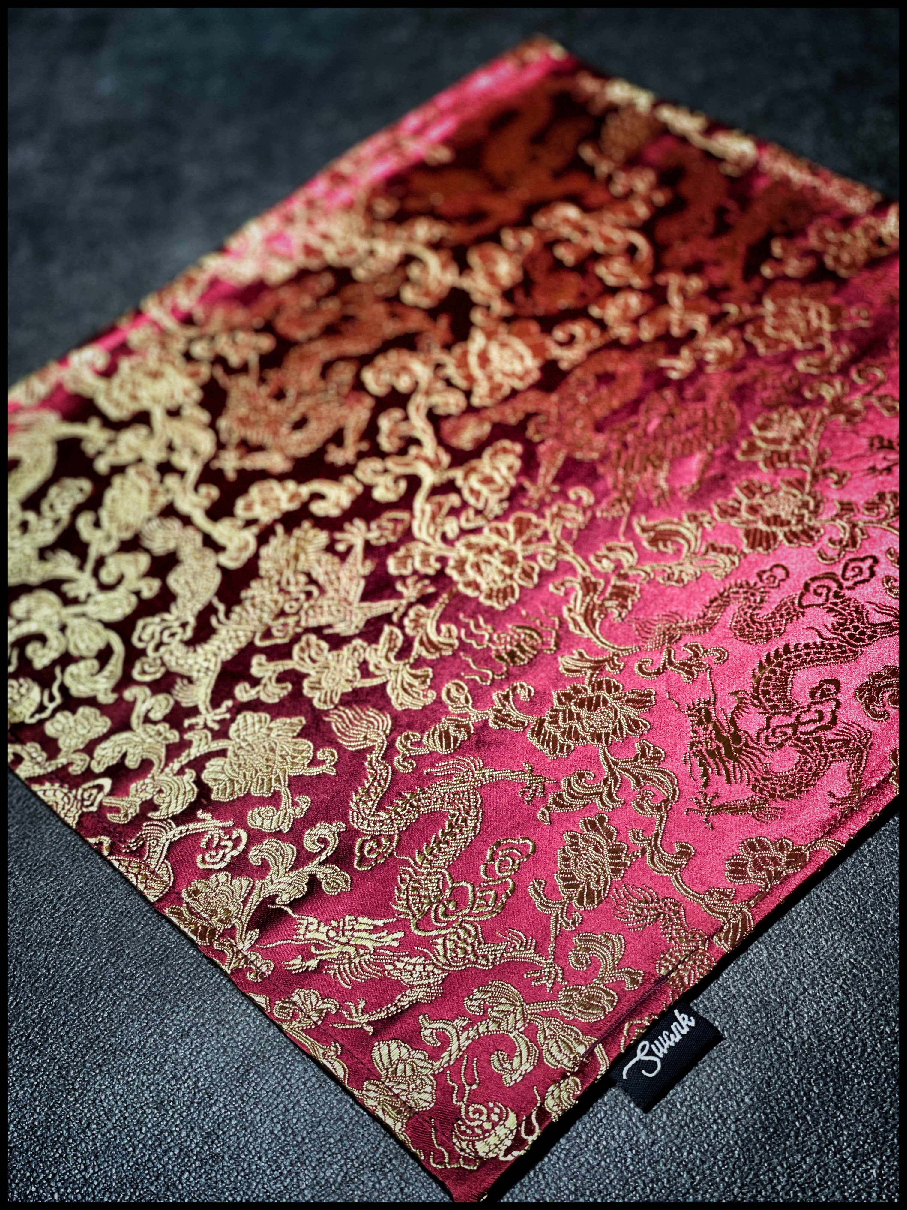 Cranberry Gold Dragon Silk