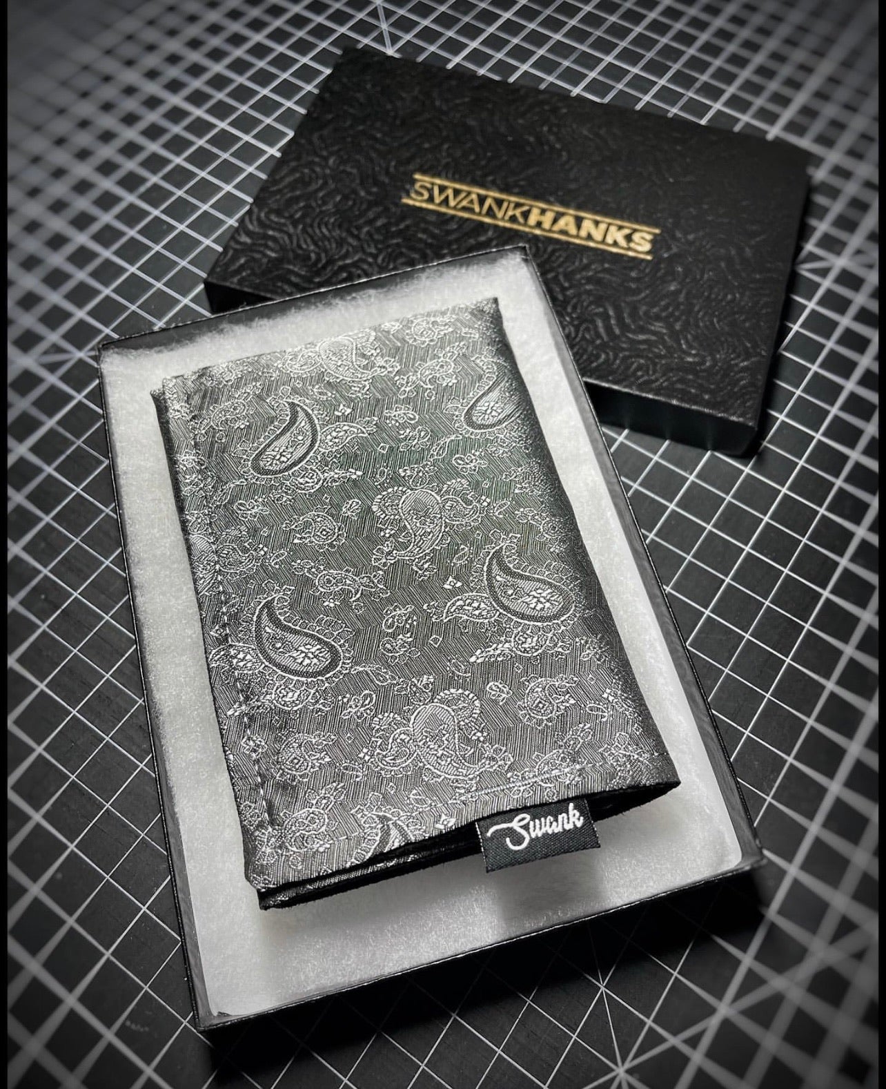 - GUNMETAL SILK PAISLEY-