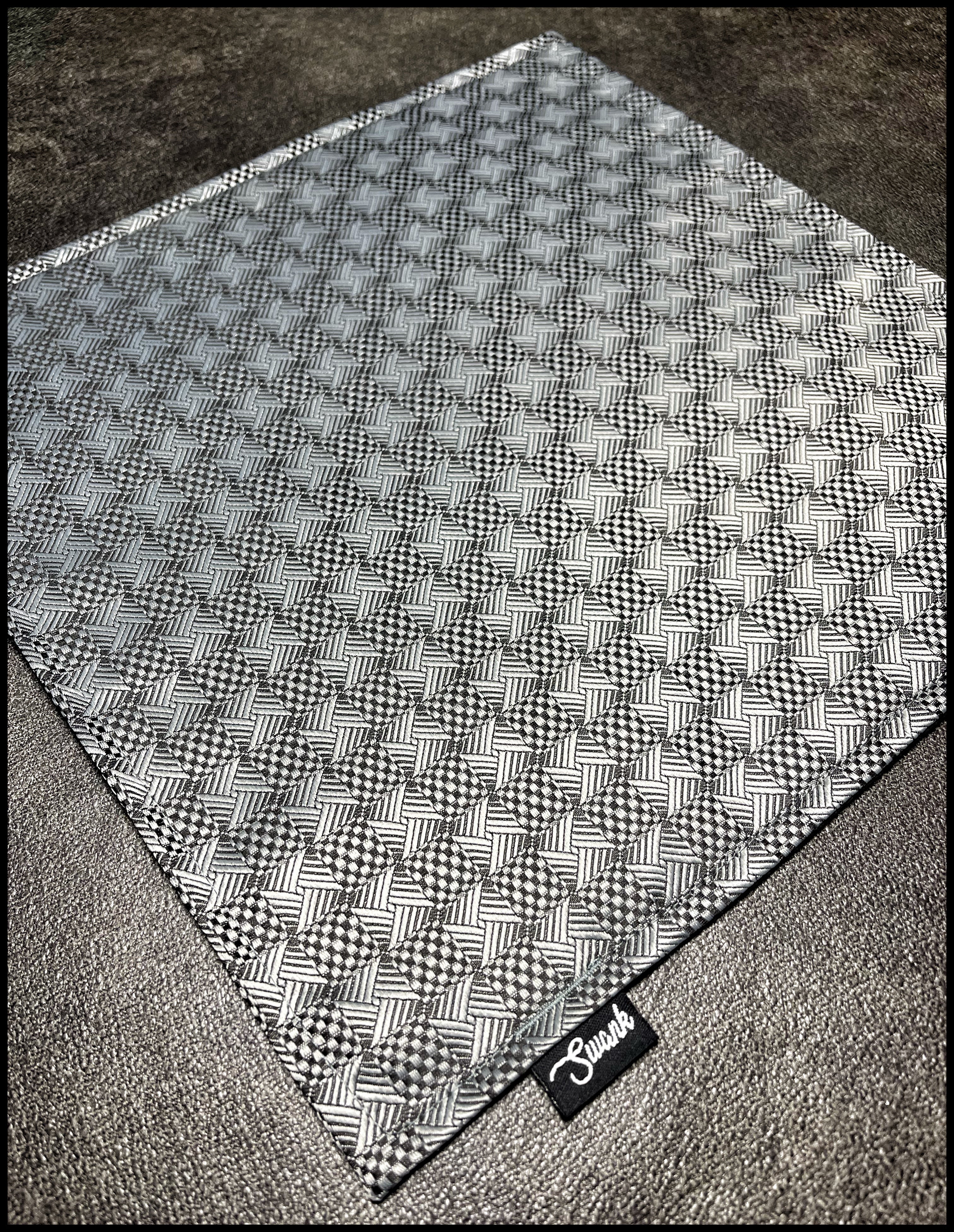 “Crossweave Gunmetal Grey Silk”