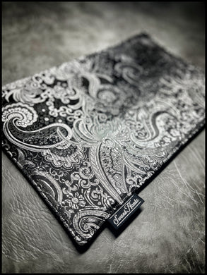 Metallic silver paisley EDC mat