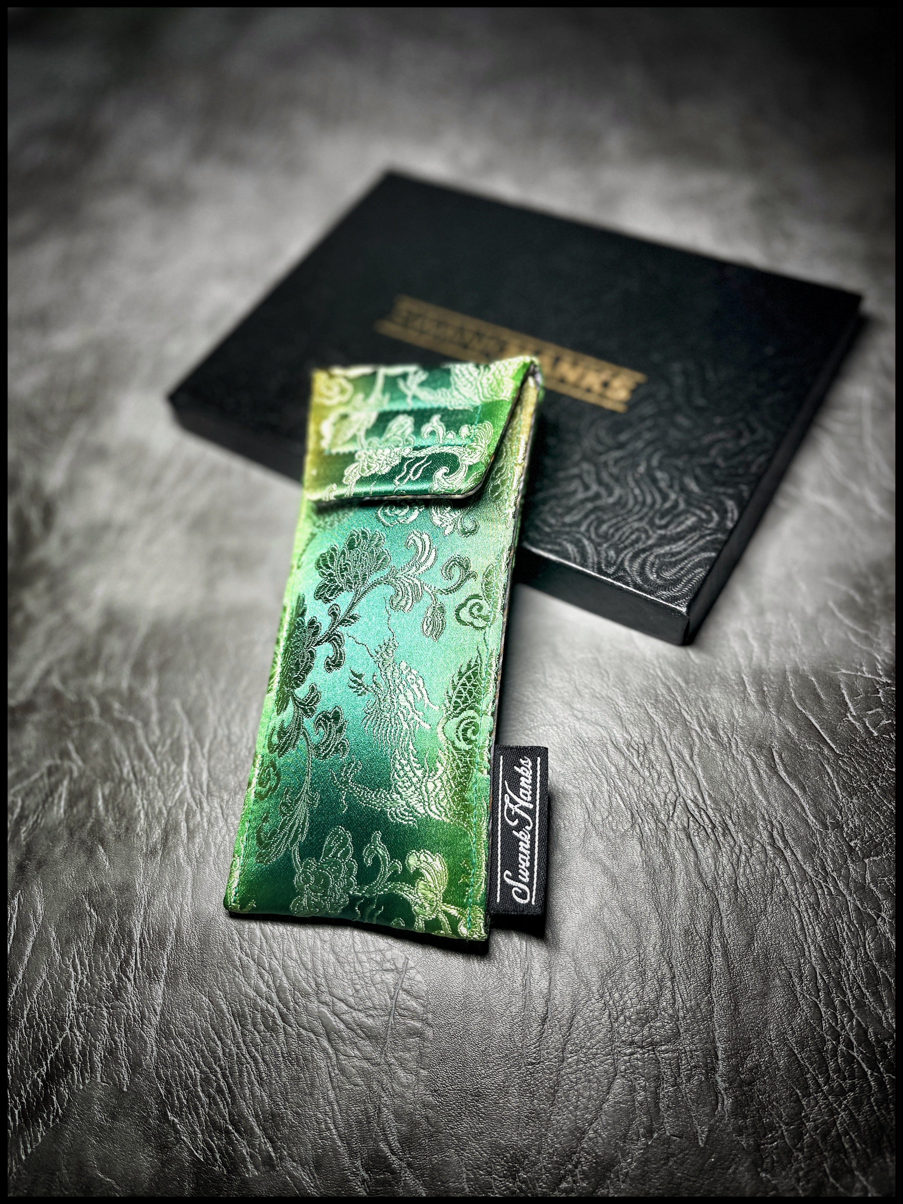 Green Dragon Silk Pouch