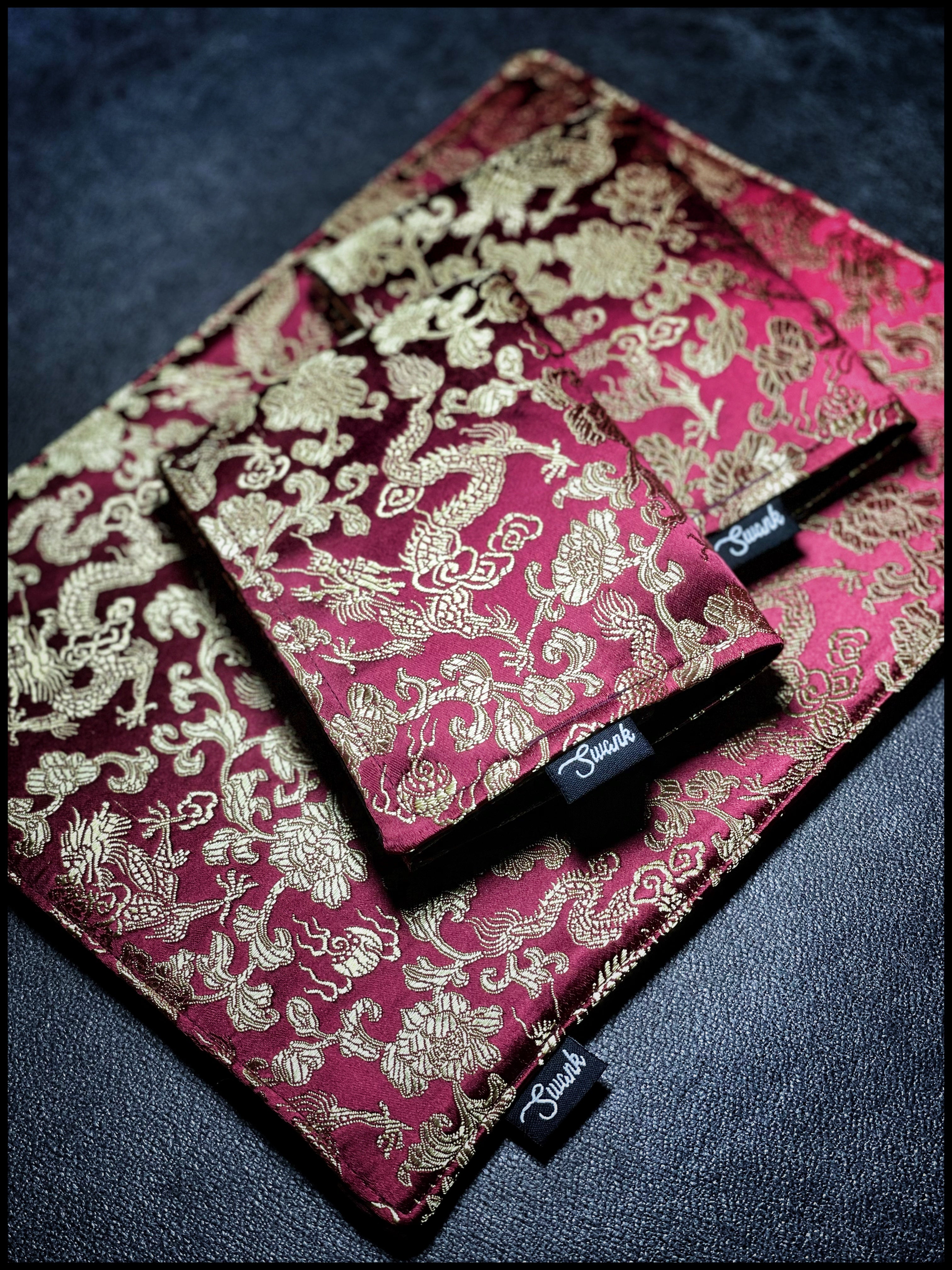 Cranberry Gold Dragon Silk