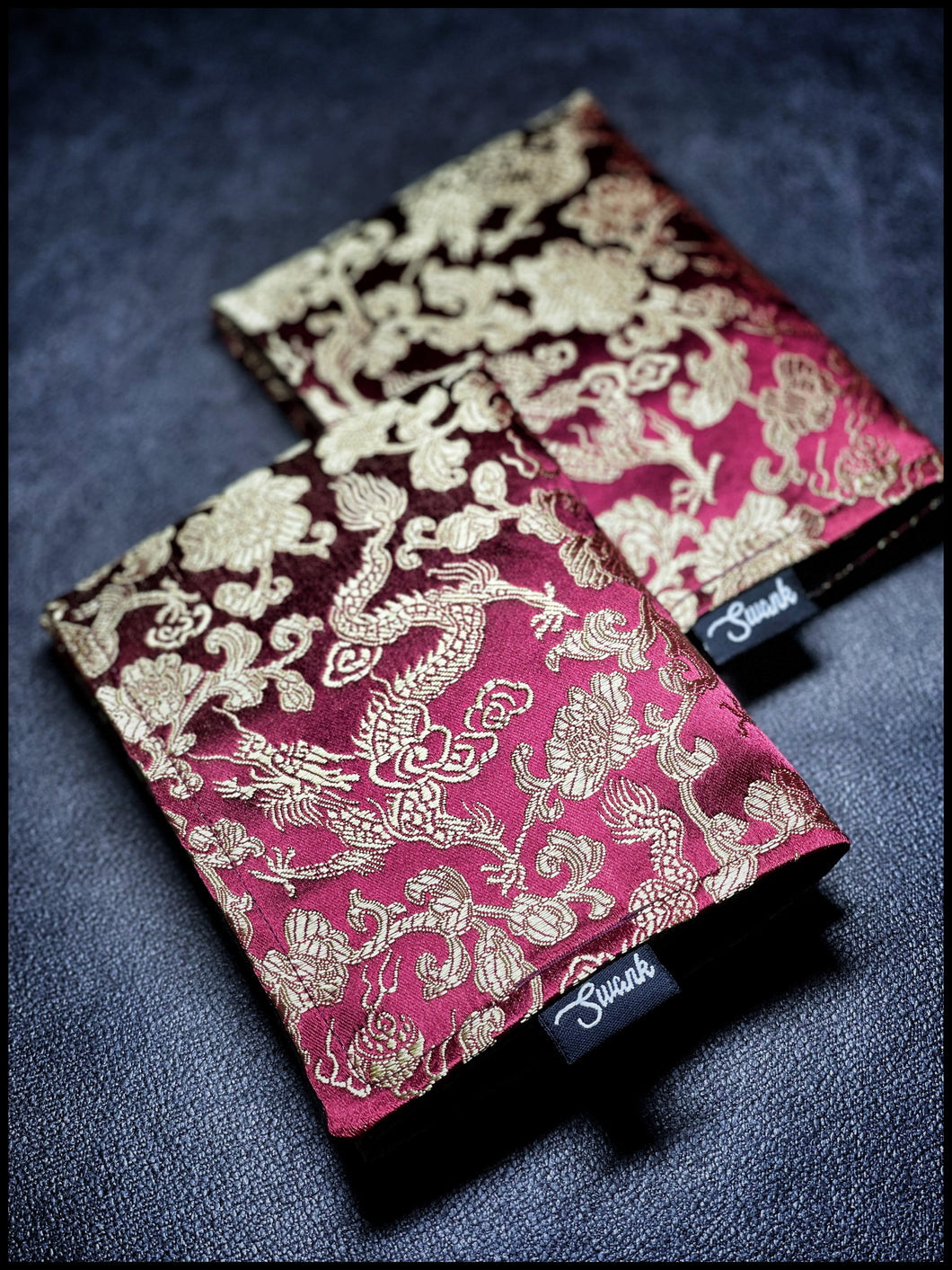 Cranberry Gold Dragon Silk